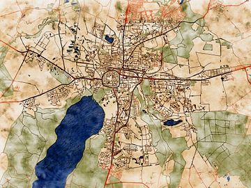 Karte von Neubrandenburg im stil 'Serene Summer' von Maporia