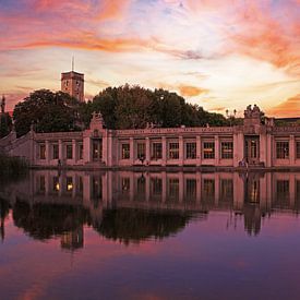 Berlijn - Schöneberg Skyline bij zonsondergang van Frank Herrmann