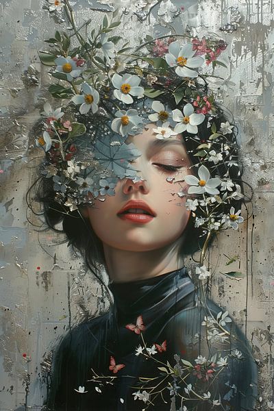 Serenity in Blossoms by Abstract Painting