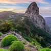Roque Argando at sunrise - La Gomera, Spain by Dieter Meyrl