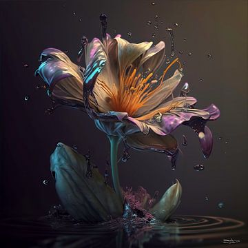 fleurs avec de l'eau sur Gelissen Artworks