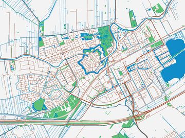 Carte de Woerden dans le style Urban Ivory sur Map Art Studio