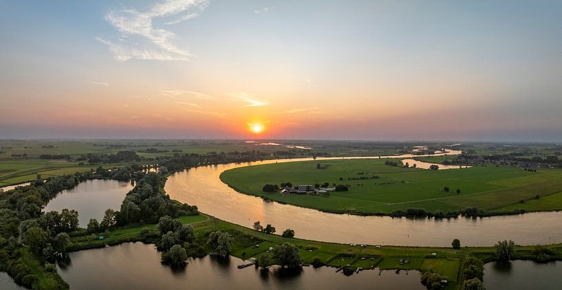 IJssel landscape during sunset seen from above by Sjoerd van der Wal Photography