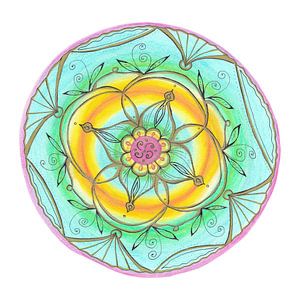 Mandala "Lebensfreude" handgemalt sur Sylvia Polis