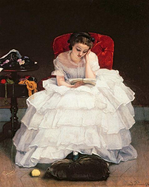 Alfred Emile Stevens,Girls Reading by finemasterpiece