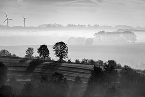 Nebel über dem Hügelland