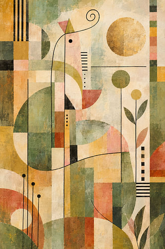 aards landschap in Bauhaus-stijl
