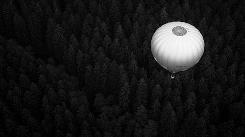 Luchtballon boven de bossen van het Sauerland