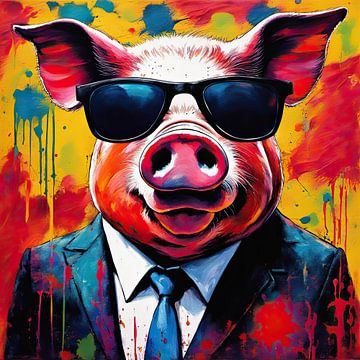 Pop Art Pig 03.54 sur Blikvanger Schilderijen