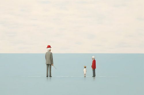 The family outing by the sea
