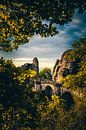 Duitsland, de Bastei-brug in het Elbezandsteengebergte in Saksen van Fotos by Jan Wehnert thumbnail