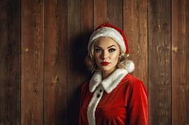 mooi meisje met kerstman kostuum van hisam colours