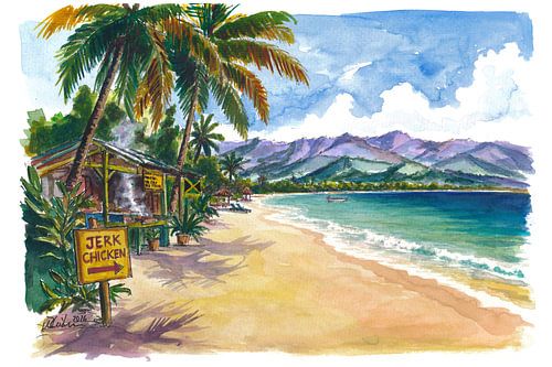 L'aube sur Kingston, au pied des Blue Mountains, en Jamaïque sur Markus Bleichner