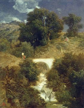 Arnold Bocklin,Römische Landschaft mit einer Brücke, 1863 Öl auf Leinwand