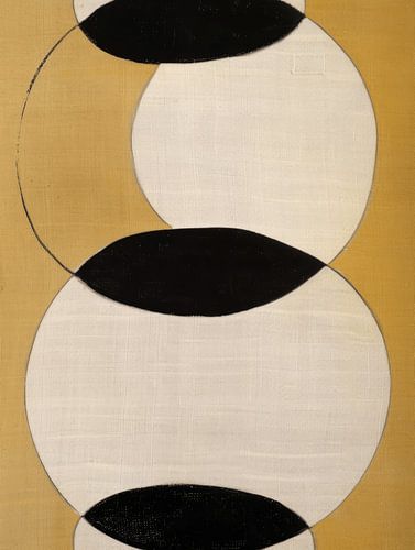 Modern abstract minimalism in yellow, black and beige