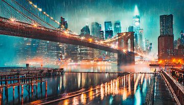 Brooklyn Bridge in New York Amerika van Mustafa Kurnaz