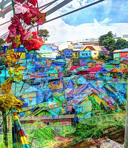 Warna Warni coloured village near Malang East Java.