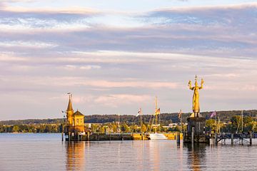 Haven met de Imperia in Konstanz aan het Bodenmeer