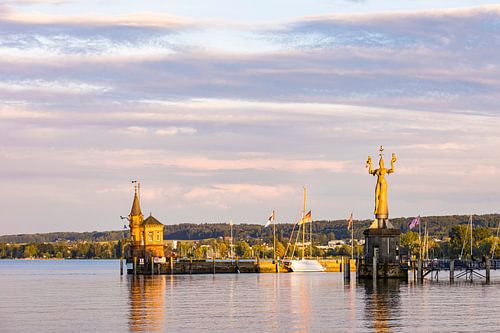 Haven met de Imperia in Konstanz aan het Bodenmeer
