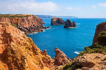 red sandstone cliffs and deep blue ocean Costa Vicentina by SusaZoom