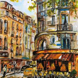 Terrace in a Parisian street. by Ineke de Rijk