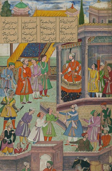 Amir Khusraw, Brudermord bezeugt die Treue zweier Freunde - 1597-1598 von Atelier Liesjes