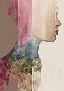 Vrouwenprofiel | Dreaming in Colors van De Mooiste Kunst thumbnail