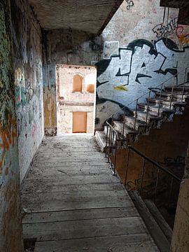 Een trap in het hoofdgebouw van Spindlersfeld in Bildern