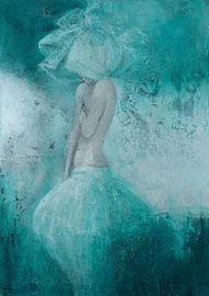 Turquoise Silence – Figurative  in Teal