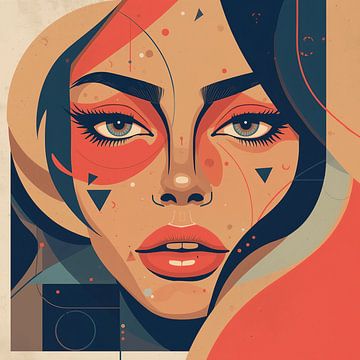 Portrait with circular and geometric elements