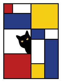 De kat van Mondriaan van Hilde Remerie Photography and digital art