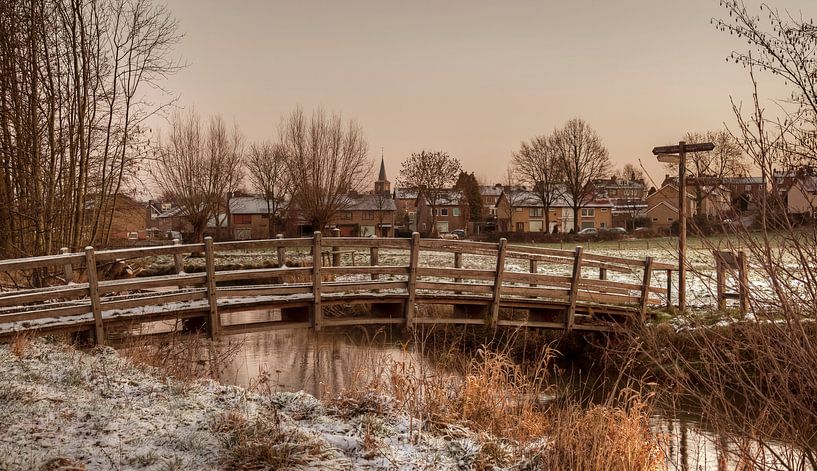 Brücke über den Fluss Geul bei Mechelen von John Kreukniet