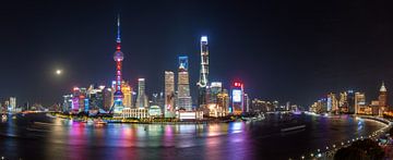 Shanghai Pudong panorama van Maarten Mensink