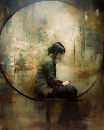 Contemporary art portret: "Leave me alone"