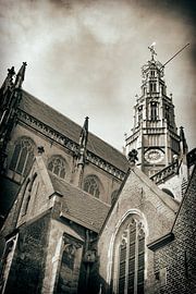 The lanterntower of the Sint Bavochurch in Haarlem by Jan van der Knaap