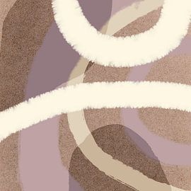 Abstrakte pastellfarbene Formen in Beige, Rosa, Lila und Off-White von Dina Dankers