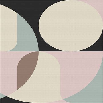 Retro-Architektur. Abstrakte Grafik geometrische Kunst in Pastellfarben V von Dina Dankers