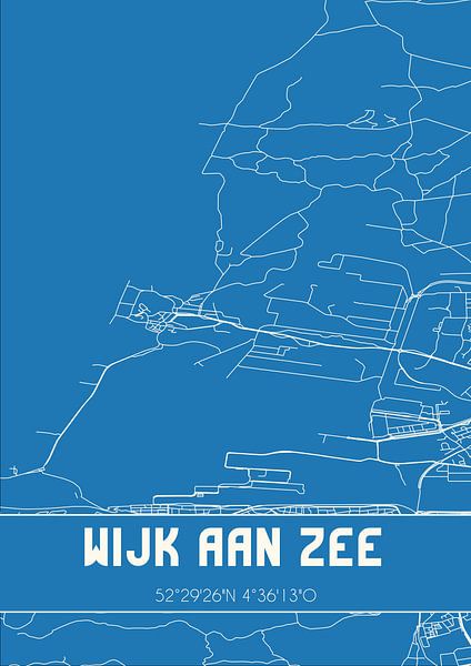 Blueprint | Map | Wijk aan Zee (North Holland) by Prints of Place