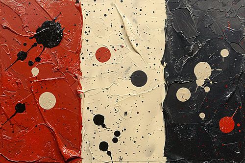 Abstract compositie rood wit zwart