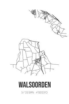 Walsoorden (Zeeland) | Map | Black and white by Rezona