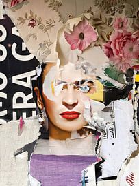 Frida on torn posters by Ingrid van der Meer