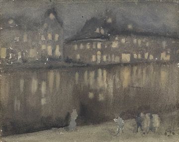 James McNeill Whistler, Canal, Amsterdam, nocturne - 1884 sur Atelier Liesjes