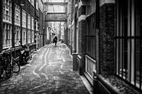 Amsterdam, alley, black and white