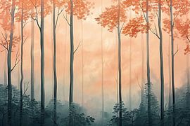 Modern painting of autumn forest by Art & Soul Creations