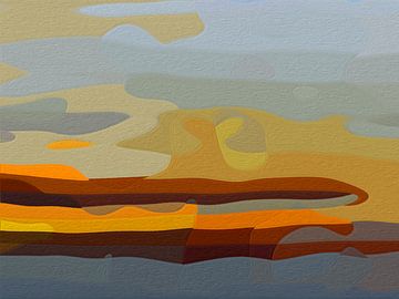 Het abstracte landschap Clint. van SydWyn Art