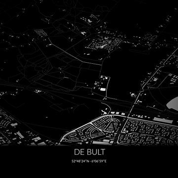 Zwart-witte landkaart van De Bult, Overijssel. van Rezona