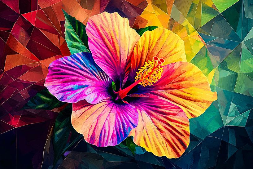 Bunte Hibiskus-Wanddekoration von Art & Soul Creations