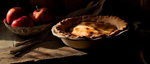 Apple pie and fresh apples - still life by Poster Art Shop