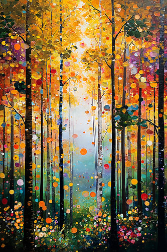 Wald B, im Stil von Gustav Klimt