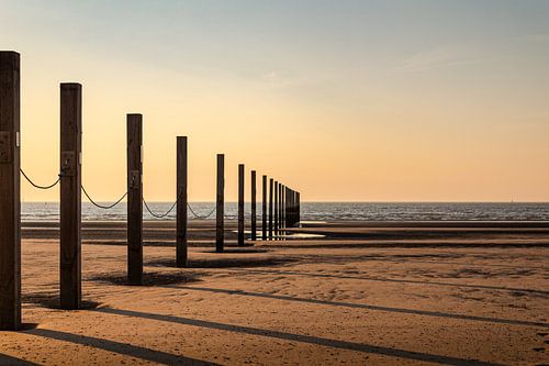 Coucher de soleil sur la plage de Nieuwpoort |Paysage